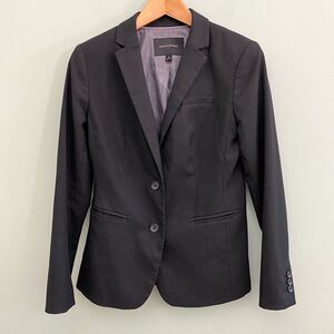Banana Republic Blazer Jacket Stretch Womens 2 Black Career Office Classic